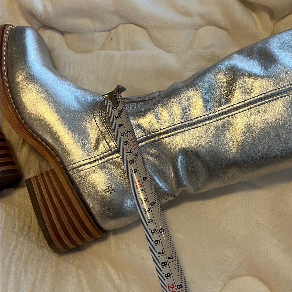 Frye 14L silver metallic harness knee-High boots - Picture 12 of 13